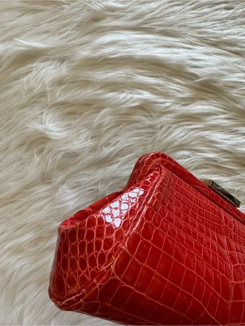 Tiffany & Co. Morgan Clutch Bag Crocodile Leather Red